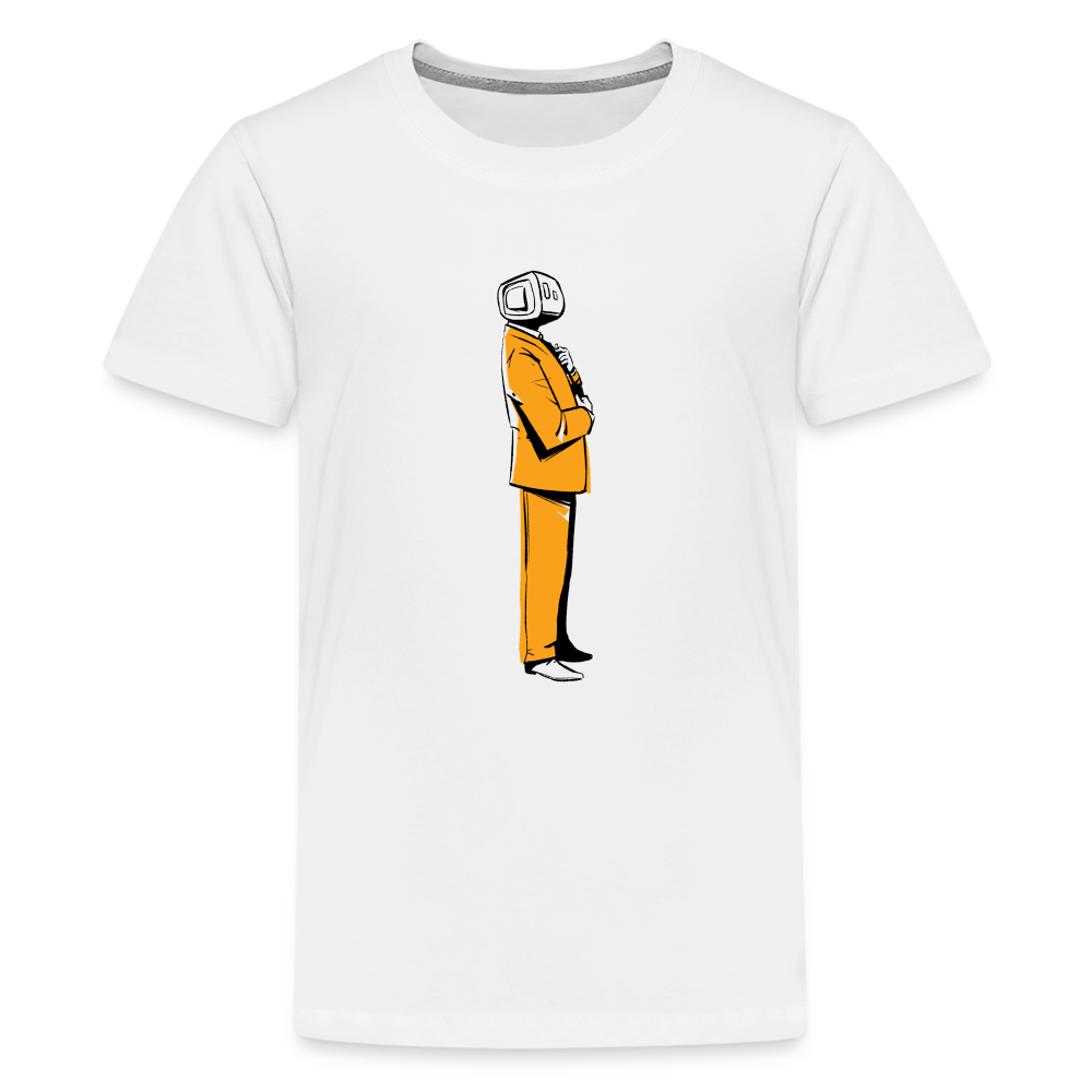 Kids' Robot Business T-Shirt (Orange) - white